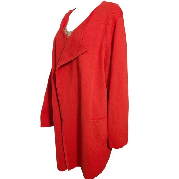 J. Crew 365 Women's Red XXL Juliette Collarless Sweater Blazer Merino Wool Blend - Picture 4 of 11
